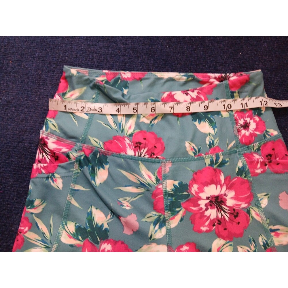 NicoleMiller Sport Blue Hawaiian Pattern Pink Tropical Legging Yoga Pants S NWOT - Picture 4 of 5